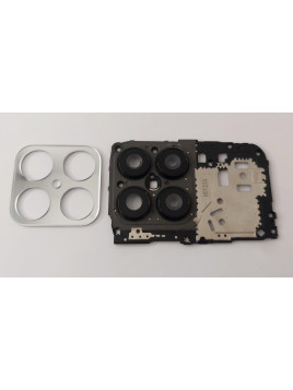 Soporte de la placa base mas lente de camara plateada para Honor X8 4G calidad premium