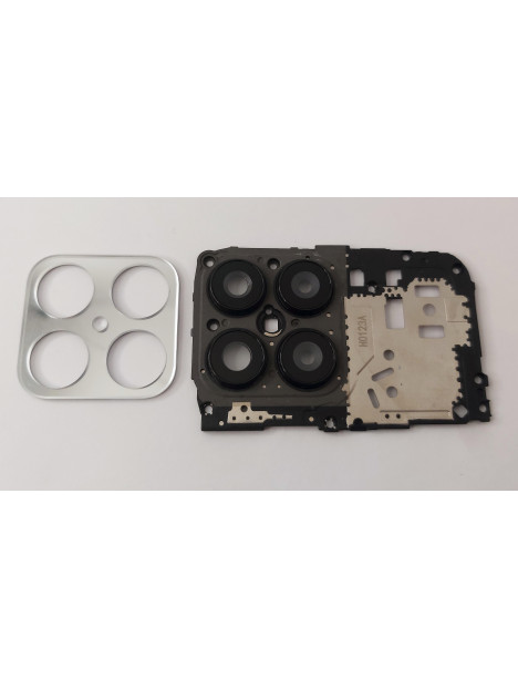 Soporte de la placa base mas lente de camara plateada para Honor X8 4G calidad premium