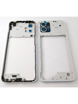 Carcasa central o marco blanco con lente de camara para Motorola Moto G23