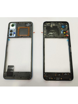 Carcasa central o marco gris con lente de camara para TCL 30+ calidad premium