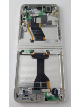 Pantalla lcd para Samsung Galaxy Z Flip 5 5G SM-F731B GH82-31828B mas tactil negro mas marco crema Service Pack