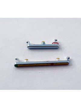 Set 2 botones azules para Oneplus Nord 2 Nord2 5G calidad premium