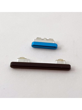 Set 2 botones negro azul para Asus Zenfone 8 Flip ZS672KS calidad premium