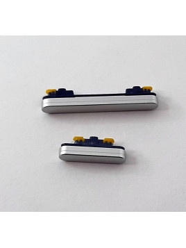 Set 2 botones plata para Samsung Galaxy S23 FE S711 calidad premium