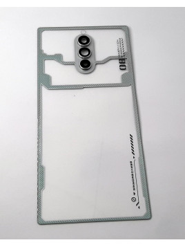 Tapa trasera o tapa bateria plata transparente para ZTE Nubia Red Magic 8 Pro Plus 5G