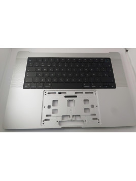 Carcasa mas teclado plata (version española) para Macbook Pro A2485 16.2" 2021 calidad premium remanufacturada