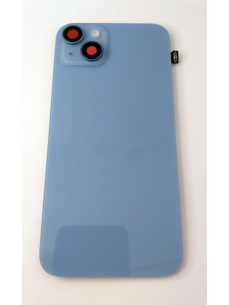Tapa trasera o tapa bateria azul para IPhone 14 Plus A2885 A2886 A2887 A288 A2632 mas cubierta camara mas flex flas