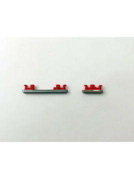 Set 2 botones platas para Motorola Moto Edge 20 XT2143 calidad premium