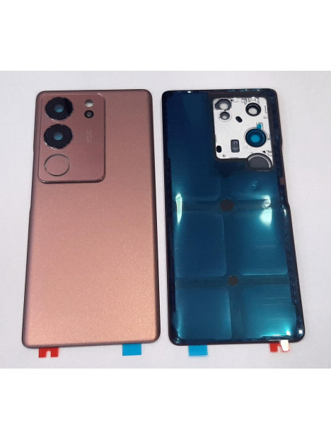 Tapa trasera o tapa bateria dorada para Vivo V29 V29 Pro mas cubierta camara