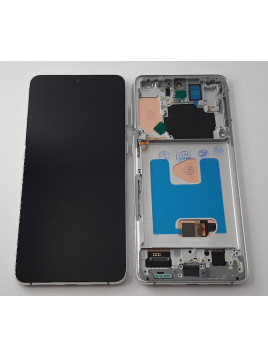 Pantalla oled para Samsung Galaxy S21 Plus 5G SM-G996 mas tactil negro mas marco plata compatible