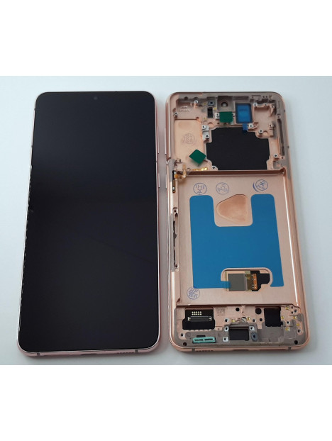 Pantalla oled para Samsung Galaxy S21 Plus 5G SM-G996 mas tactil negro mas marco dorado compatible