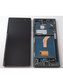 Pantalla oled para Samsung Galaxy S22 Ultra SM-S908B mas tactil negro mas marco verde compatibe