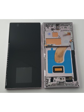 Pantalla oled para Samsung Galaxy S23 Ultra SM-S918 mas tactil negro mas marco purpura compatible