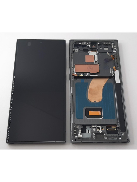 Pantalla oled para Samsung Galaxy S23 Ultra SM-S918 mas tactil negro mas marco verde compatible