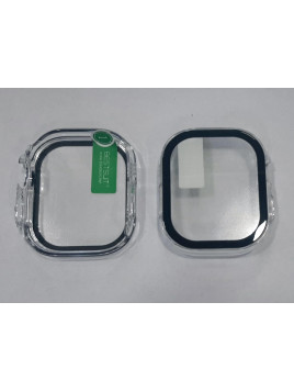 Protector cristal templado mas carcasa transparente para Apple Watch Ultra 49mm