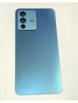 Tapa trasera o tapa bateria azul para Vivo V23 5G V2130 mas cubierta camara compatible