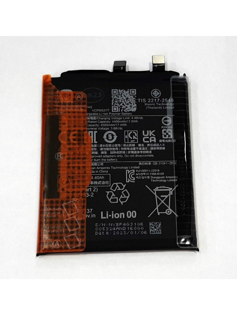 Bateria BP4G 4500mAh para Xiaomi 13 46020000EA1G Service Pack