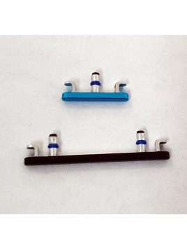 Set 2 botones azul negro para Asus Zenfone 8 ZS590KS calidad premium