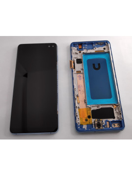 Pantalla TFT para Samsung Galaxy S10 Plus S10+ SM-G975F mas tactil negro mas marco azul compatible