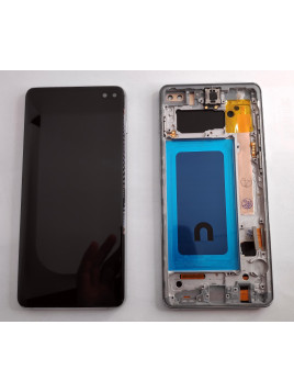 Pantalla TFT para Samsung Galaxy S10 Plus S10+ SM-G975F mas tactil negro mas marco plata compatible