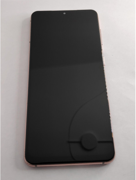 Pantalla TFT para Samsung Galaxy S21 SM-G991 mas tactil negro mas marco rosa compatible