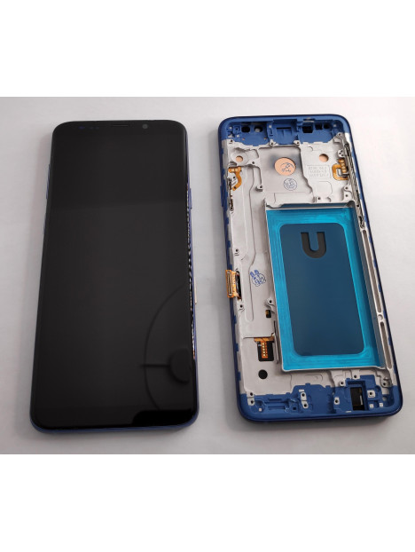 Pantalla TFT para Samsung Galaxy S9 PLUS SM-G965F mas tactil negro mas marco azul compatible