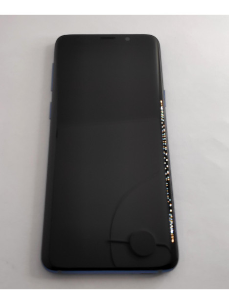 Pantalla oled para Samsung Galaxy S9 SM-G960F mas tactil negro mas marco azul compatible