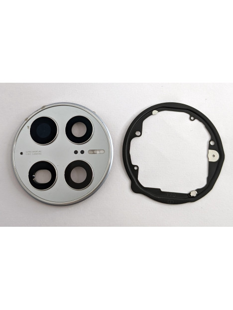 Cubierta camara plata para Huawei Mate 50 Pro mas cristal camara calidad premium