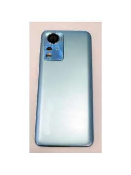 Tapa trasera o tapa bateria azul para ZTE Blade A72s con lente de camara