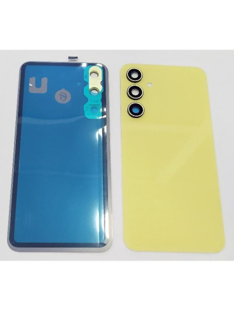 Tapa trasera o tapa bateria amarilla para Samsung Galaxy A35 con lente de camara