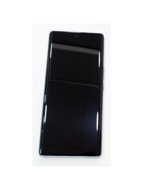 Pantalla lcd para Blackview A200 Pro mas tactil negro con marco azul calidad premium