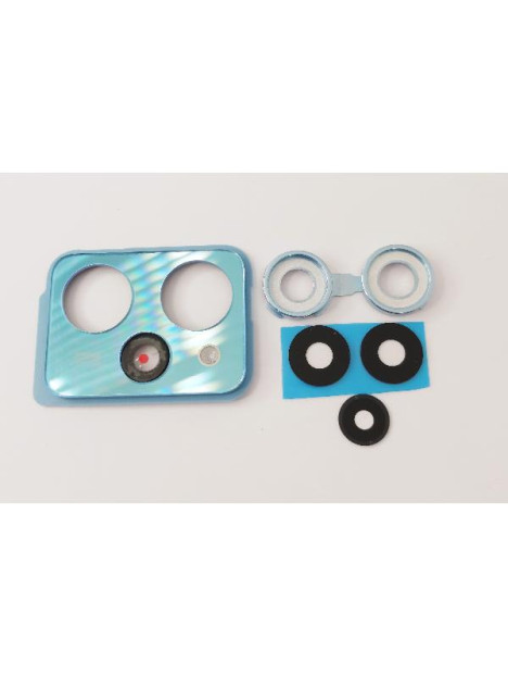 Cristal de camara para Xiaomi Poco X5 Pro 5G con marco azul calidad premium