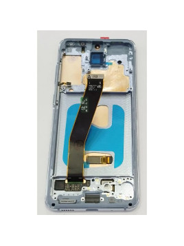 Pantalla lcd para Samsung Galaxy S20 G980F mas tactil negro con marco azul calidad premium