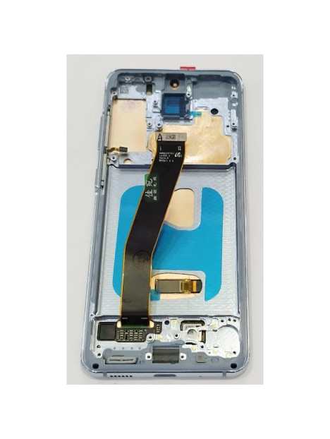 Pantalla lcd para Samsung Galaxy S20 G980F mas tactil negro con marco azul calidad premium