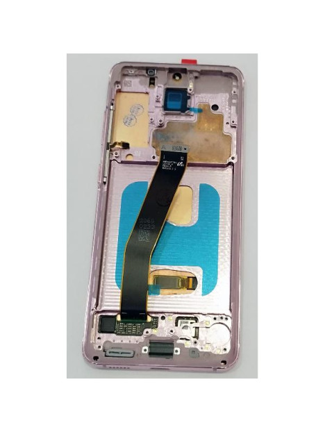 Pantalla lcd para Samsung Galaxy S20 G980F mas tactil negro con marco morado calidad premium