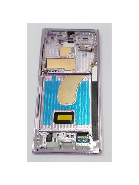 Pantalla lcd para Samsung Galaxy S23 Ultra S918B mas tactil negro con marco morado calidad premium