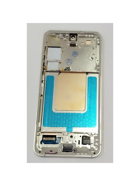 Pantalla lcd para Samsung Galaxy S24 S921 mas tactil negro con marco amarillo calidad premium