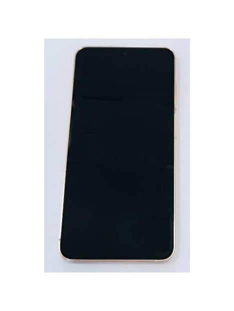 Pantalla lcd para Samsung Galaxy S24 S921 mas tactil negro con marco naranja calidad premium