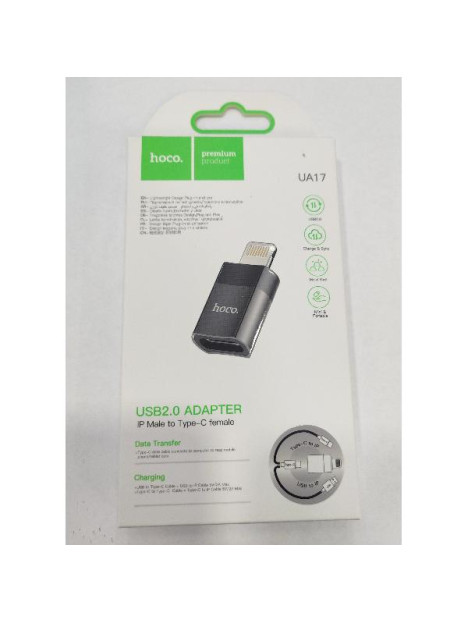 Adaptador HOCO UA17 iPhone Lightning Macho a Tipo C hembra USB 2.0