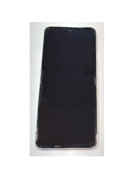 Pantalla lcd para Samsung Galaxy Z Flip 3 SM-F711B mas tactil negro con marco plata GH82-27243E Service Pack