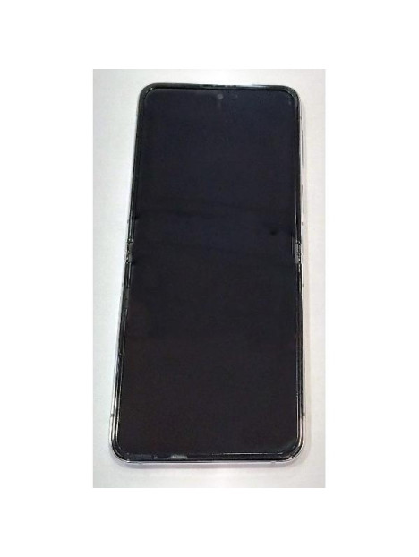 Pantalla lcd para Samsung Galaxy Z Flip 3 SM-F711B mas tactil negro con marco plata GH82-27243E Service Pack