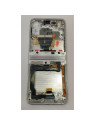 Pantalla lcd para Samsung Galaxy Z Flip 3 SM-F711B mas tactil negro con marco plata GH82-27243E Service Pack