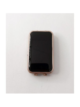 Pantalla lcd para Huawei Band 6 mas tactil negro con marco rosa calidad premium