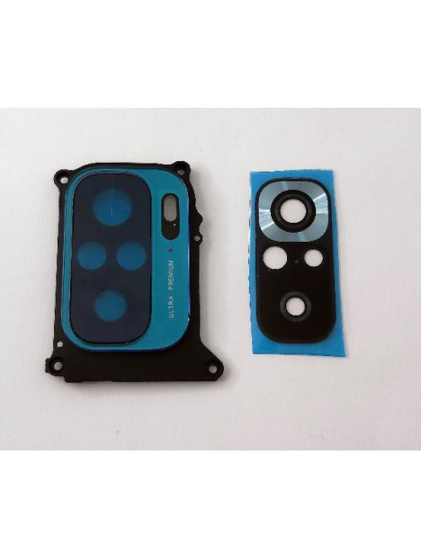 Cubierta camara azul oscuro para Redmi Note 10s mas cristal camara calidad premium