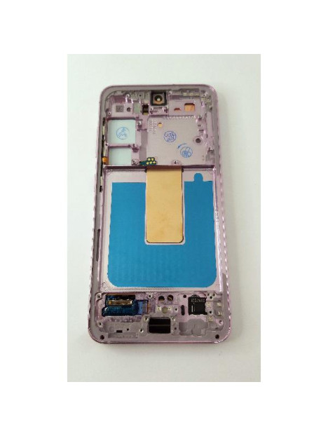 Pantalla lcd para Samsung Galaxy S23 S911B mas tactil negro con marco morado calidad premium