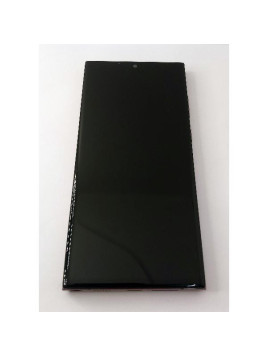 Pantalla lcd para Samsung Galaxy S22 Ultra S908 mas tactil negro con marco morado calidad TFT