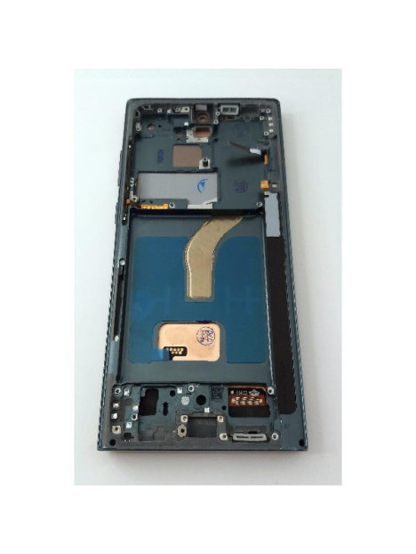 Pantalla lcd para Samsung Galaxy S22 Ultra S908 mas tactil negro con marco verde calidad TFT