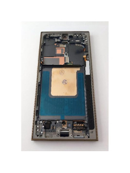 Pantalla lcd para Samsung Galaxy S24 Ultra S928 mas tactil negro con marco amarillo calidad premium