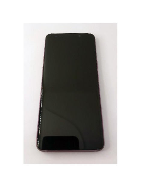 Pantalla lcd para Samsung Galaxy S9 G960F mas tactil negro con marco morado calidad TFT