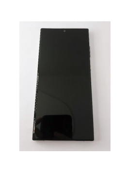 Pantalla lcd para Samsung Galaxy S22 Ultra S908 mas tactil negro con marco blanco TFT